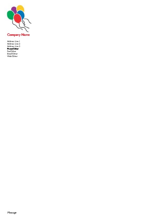 Balloons in Flight A4 Recycled Letterhead