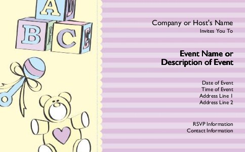 ABC Building Blocks Postcard Invitation-Oversized