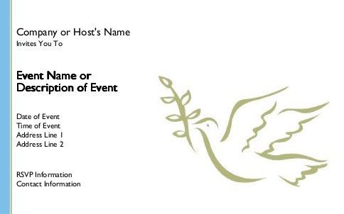 Peace Dove Postcard Invitation-Oversized