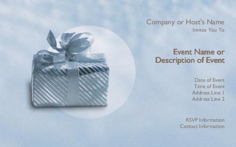 Silver Wrapped Gift Postcard Invitation-Oversized
