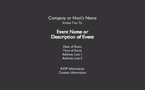 Solid Black Postcard Invitation-Oversized