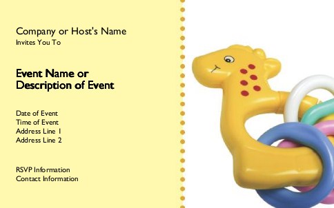 Teething Ring Postcard Invitation-Oversized