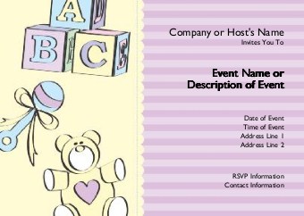 ABC Building Blocks Postcard Invitation-Standard