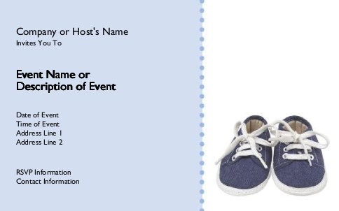Baby's Shoes Postcard Invitation-Oversized