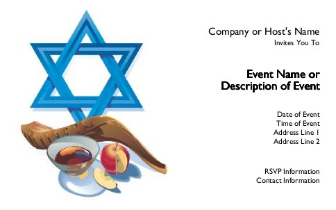 Blue Star of David Postcard Invitation-Oversized