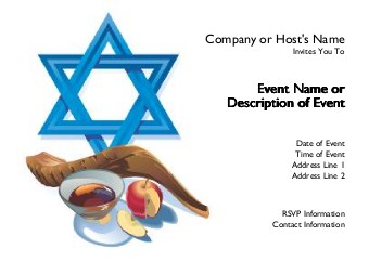 Blue Star of David Postcard Invitation-Standard