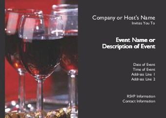 Red Wine Postcard Invitation-Standard
