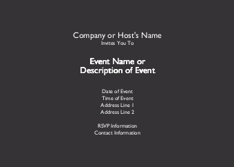 Solid Black Postcard Invitation-Standard