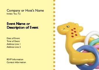 Teething Ring Postcard Invitation-Standard