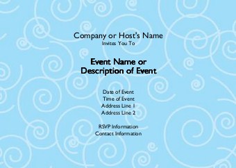 White Swirls Postcard Invitation-Standard