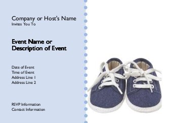 Baby's Shoes Postcard Invitation-Standard