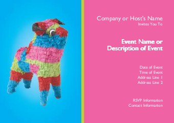 Colourful Pinata Postcard Invitation-Standard