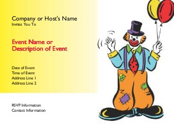 Party Clown Postcard Invitation-Standard