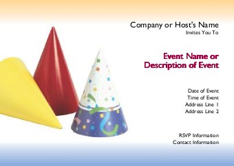 Party Hats Postcard Invitation-Standard
