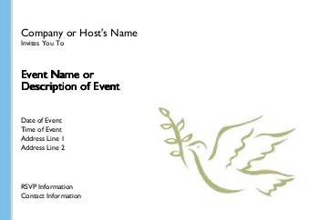 Peace Dove Postcard Invitation-Standard