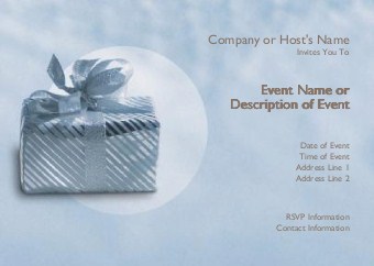 Silver Wrapped Gift Postcard Invitation-Standard