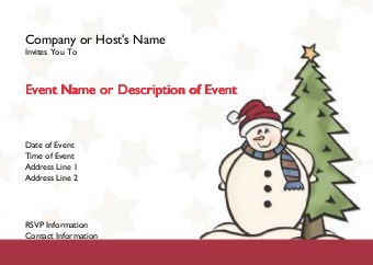 Snowman with Tree Postcard Invitation-Standard