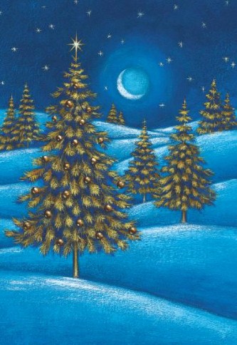 Peaceful Christmas Tree Personalised Christmas Cards