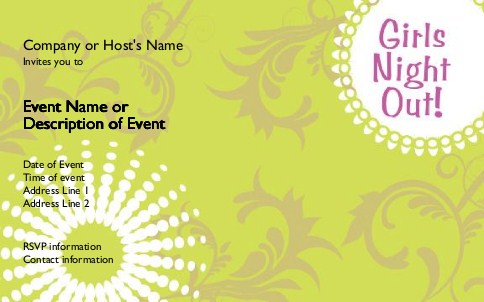 Girls n Gifts Postcard Invitation-Oversized