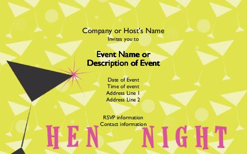 Hen Night Happenings Postcard Invitation-Oversized