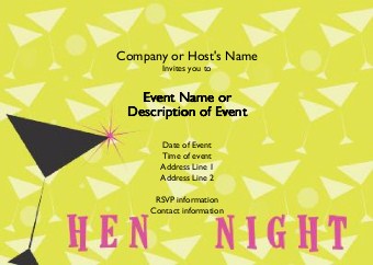 Hen Night Happenings Postcard Invitation-Standard