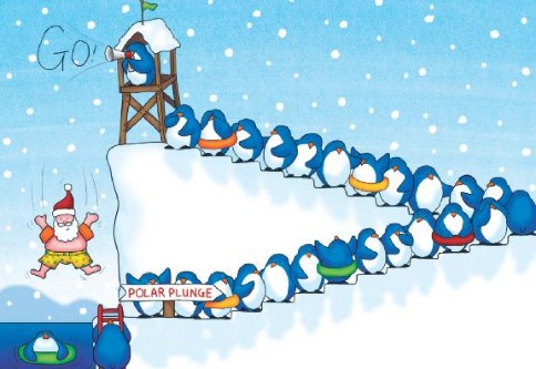 Polar Plunge Personalised Christmas Cards