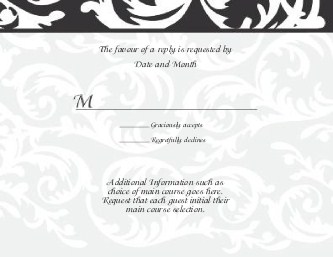 Classic Black and White Flair Reply Cards