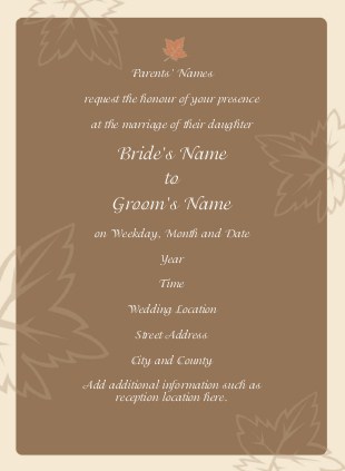 Autumn Bliss Wedding Invitations