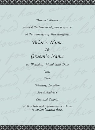 Blessed Vows Wedding Invitations