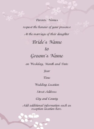 Cherry Blossom Romance Wedding Invitations