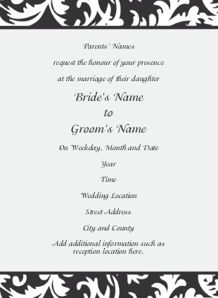 Classic Black and White Flair Wedding Invitations