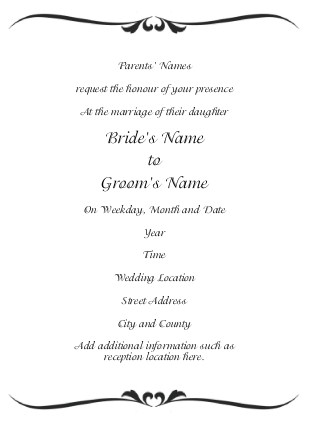 Classic Black and White Flourish Wedding Invitations