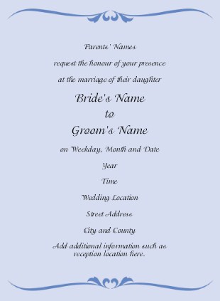 Cornflower Baby Flourish Wedding Invitations