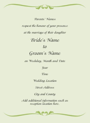 Dark Citron Flourish Wedding Invitations