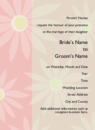 Delicate Flowers Wedding Invitations