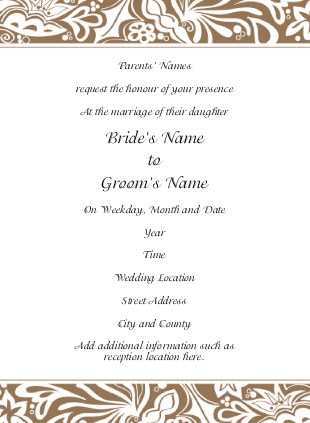 Milk Chocolate Elegance Wedding Invitations