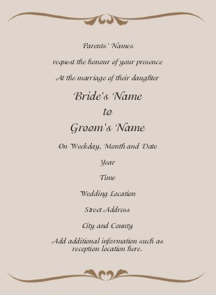 Milk Chocolate Flourish Wedding Invitations