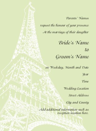 Paris Romance Wedding Invitations