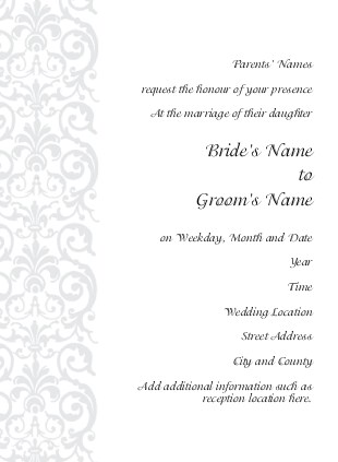 Silver Scrolls Wedding Invitations