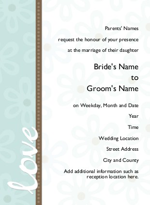 Simple Love Wedding Invitations
