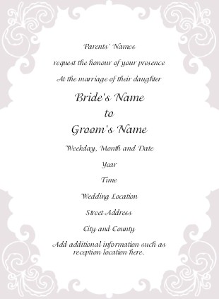 Traditional Scroll Wedding Invitations