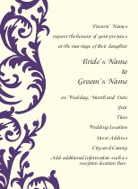 Flirty Plum Swirl Wedding Invitations