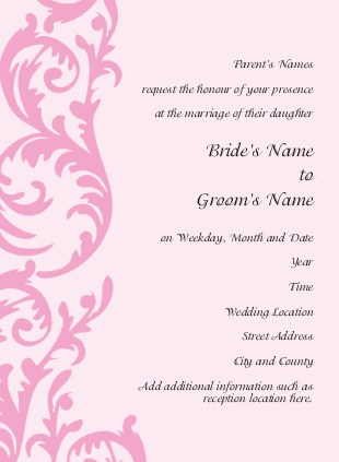 French Rose Swirl Wedding Invitations