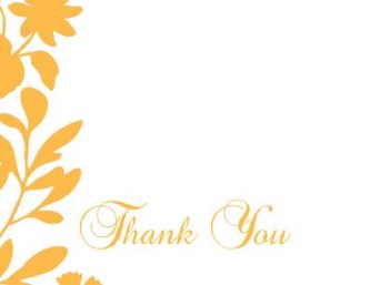 Tangerine Floral Wedding Thank You Cards