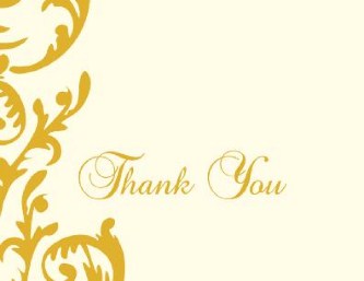 Gold Flirty Swirl Wedding Thank You Cards
