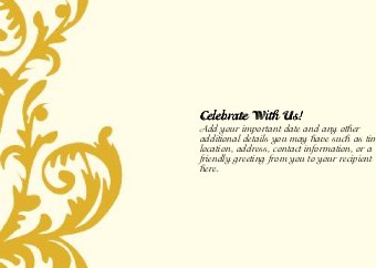 Gold Flirty Swirl Standard Sized Save the Date Postcards