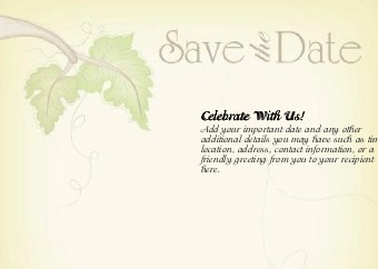 Loving Vines Standard Sized Save the Date Postcards