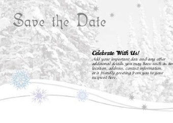 Winter Romance Standard Sized Save the Date Postcards