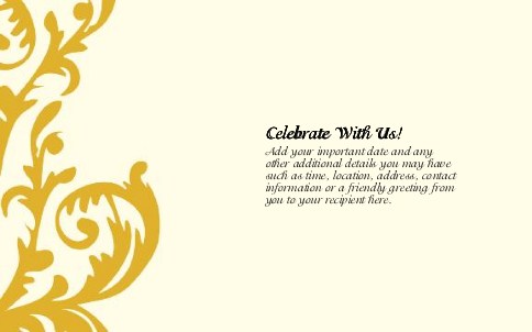 Gold Flirty Swirl Oversized Save the Date  Postcards