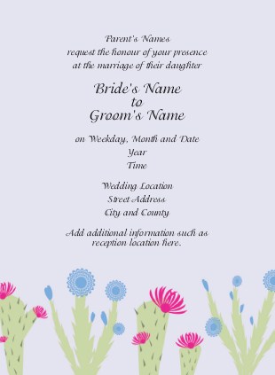 Desert Flower Wedding Invitations